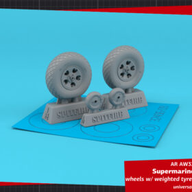 Armory 1/32 Supermarine Spitfire wheels w/ weighted tyres of diamond pattern & 5-spoke hubs AR AW32408
