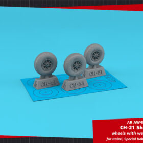 Armory 1/48 CH-21 Shawnee wheels w/ weighted tyres AR AW48358