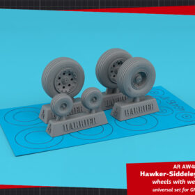 Armory 1/48 H.S. Harrier GR.7/GR.9/AV-8B wheels w/ weighted tyres AR AW48417
