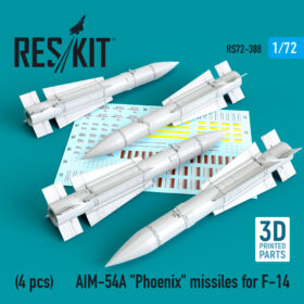ResKit AIM-54A "Phoenix" missiles for F-14 (4pcs) (3D Printed) (1/72) RS72-0388