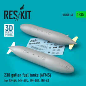 ResKit 230 gallon fuel tanks (AFMS) for AH-64, MH-60L, UH-60A, HH-60 (2 pcs) (3D printing) (1/35) RSU35-0040