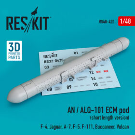 ResKit AN / ALQ-101 ECM pod (short length version) (F-4, Jaguar, A-7, F-5, F-111, Buccaneer, Vulcan) (3D printing) (1/48) RS48-0420