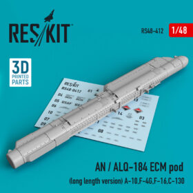 ResKit AN / ALQ-184 ECM pod (long length version) (A-10,F-4G,F-16,C-130) (3D printing) (1/48) RS48-0412