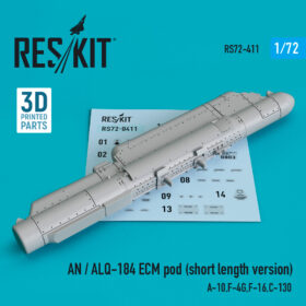 ResKit AN / ALQ-184 ECM pod (short length version) (A-10,F-4G,F-16,C-130) (3D printing) (1/72) RS72-0411