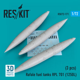 ResKit Rafale fuel tanks RPL 701 (1250L) (3 pcs) (3D printing) (1/72) RSU72-0171