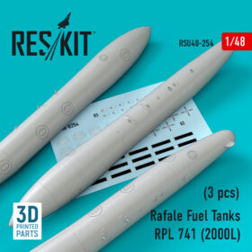 ResKit Rafale Fuel Tanks RPL 741 (2000L) (3 pcs) (3D printing) (1/48) RSU48-0254