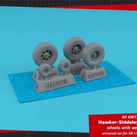Armory 1/72 H.S. Harrier GR.1/GR.3/FRS.1/AV-8A wheels w/ weighted tyres AR AW72423
