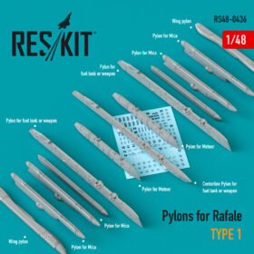ResKit 1/48 Pylons for Rafale type 1  RS48-0436