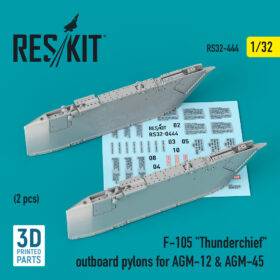 ResKit 1/32 F-105 "Thunderchief" outboard AGM-12 & AGM-45 pylons (2 pcs) (3D Printing)  RS32-0444