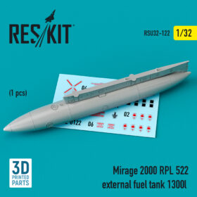 ResKit 1/32 Mirage 2000 RPL 522 external fuel tank 1300lt (3D Printing)  RSU32-0122