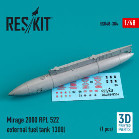 ResKit 1/48 Mirage 2000 RPL 522 external fuel tank 1300lt (3D Printing)  RSU48-0304