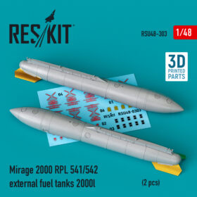 ResKit 1/48 Mirage 2000 RPL 541/542 external fuel tanks 2000lt (2 pcs) (3D Printing)  RSU48-0303