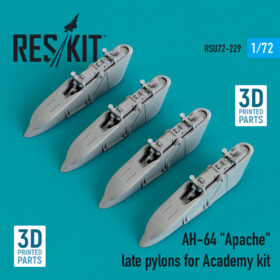 ResKit 1/72 AH-64 "Apache" late pylons for Academy kit (3D Printing)  RSU72-0229