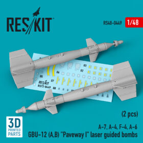ResKit 1/48 GBU-12 (A,B) "Paveway I" laser guided bombs (2 pcs) (3D Printed)  RS48-0449