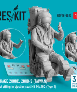 ResKit 1/48 Mirage 2000C, 2000-5 (TAIWAN) pilot sitting in ejection seat MB Mk.10Q (Type 1) (3D Printed) RSF48-0023