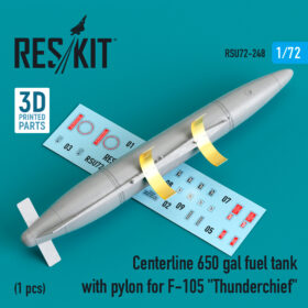 ResKit 1/72 Centerline 650 gal fuel tank with pylons for F-105 "Thunderchief" (1 pcs) (3D Printed)  RSU72-0248