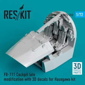 ResKit 1/72 FB-111 Cockpit late modification with 3D decals for Hasegawa kit (3D Printed)  RSU72-0213