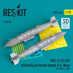 ResKit GBU-31 (V) 4/B thermally protected bombs U.S. Navy (2 pcs) (F/A-18E,F, F-35B) (3D Printed) (1/32) RS32-0466