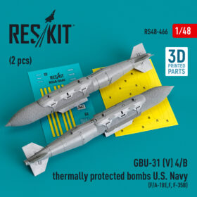 ResKit GBU-31 (V) 4/B thermally protected bombs U.S. Navy (2 pcs) (F/A-18E,F, F-35B) (3D Printed) (1/48) RS48-0466