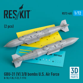 ResKit GBU-31 (V) 3/B bombs U.S. Air Force (2 pcs) (B-1B, F-35, F-22, F-111C) (3D Printed) (1/72) RS72-0465