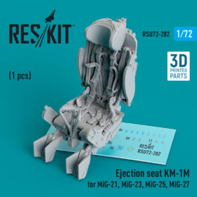 ResKit Ejection seat KM-1M for MiG-21, MiG-23, MiG-25, MiG-27 (1 pcs) (3D Printed) (1/72) RSU72-0282