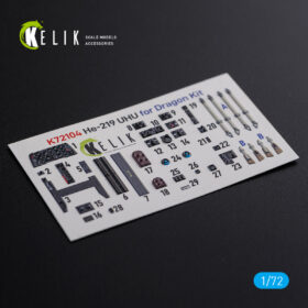 Kelik HE-219 UHU interior 3D decals for Dragon kit (1/72) K72104