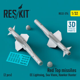 Reskit Red Top missiles (2 pcs) (3D Printed) (1/32) RS32-0374