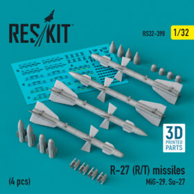 Reskit R-27 R/T missiles (4 pcs) (3D Printed) (1/32) RS32-0398