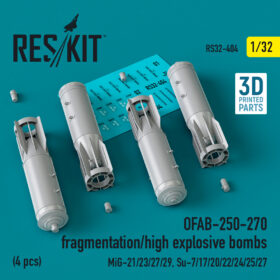 Reskit OFAB-250-270 fragmentation/high explosive bombs (4 pcs) (3D Printed) (1/32) RS32-0404