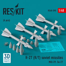 Reskit R-27 R/T missiles (4 pcs) (3D Printed) (1/48) RS48-0398