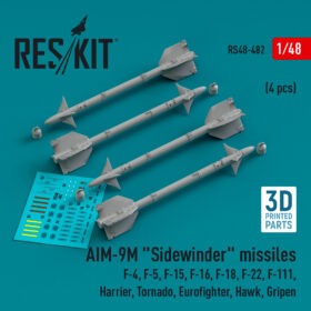 Reskit AIM-9M "Sidewinder" missiles (4 pcs) (3D Printed) (1/48) RS48-0482