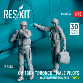 Reskit OV-10D+ "Bronco" male pilots (in a standing position - type 2) (2 pcs) (3D Printed) (1/48) RSF48-0043