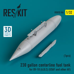 Reskit 230 gallon centerline fuel tank for OV-10 (A,B,C) (1 pcs) (3D Printed) (1/32) RSU32-0086