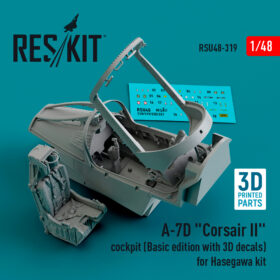 Reskit A-7D "Corsair II" cockpit (Basic edition with 3D decals) for Hasegawa kit (1/48) RSU48-0319
