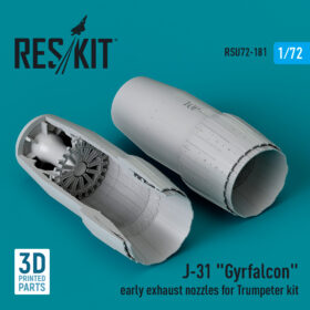 Reskit J-31 "Gyrfalcon" early exhaust nozzles for Trumpeter kit (3D Printed) RSU72-0181