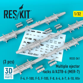 ResKit Multiple ejector racks A/A37B-6 (MER-7) (3 pcs) (1/32) RS32-0341