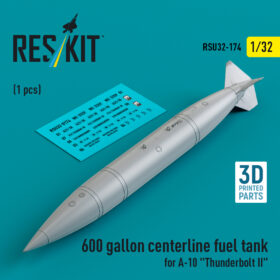 Reskit 600 gallon centerline fuel tank for A-10 "Thunderbolt II" (1 pcs) (1/32) RSU32-0174