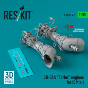 Reskit CH-54A "Tarhe" engines for ICM kit (3D Printed) RSU35-0047