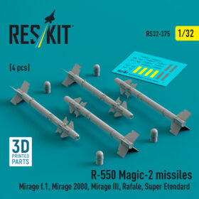 Reskit R.550 "Magic-2" missiles (4 pcs) (3D Printed) (1/32) RS32-0375