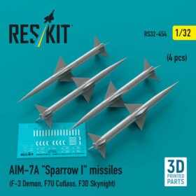Reskit AIM-7A "Sparrow I" missiles (4 pcs) (3D Printed) (1/32) RS32-0454