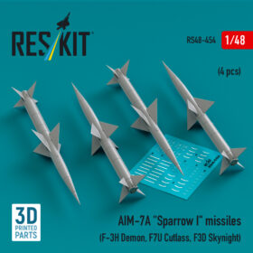 Reskit AIM-7A "Sparrow I" missiles (4 pcs) (3D Printed) (1/48) RS48-0454