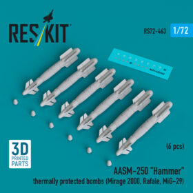 Reskit AASM-250 "Hammer" thermally protected bombs (6 pcs) (3D Printed) (1/72) RS72-0463