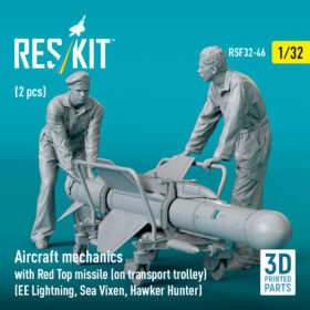 Reskit Aircraft mechanics with Red Top missile (on transport trolley) (2 pcs) (3D Printed) (1/32)