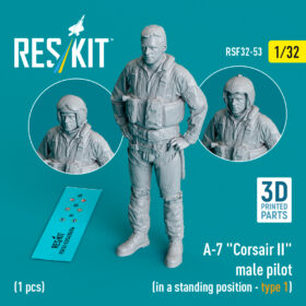 Reskit A-7 "Corsair II" male pilot (in a standing position - type 1) (3D Printed) (1/32)
