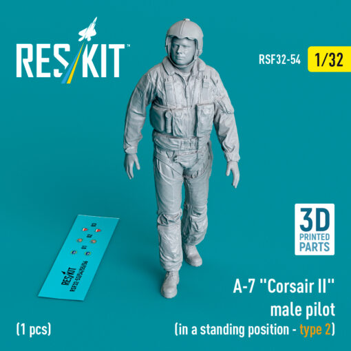 Reskit A-7 "Corsair II" male pilot (in a standing position - type 2) (3D Printed) (1/32)