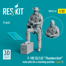 Reskit F-105 (D,F,G) "Thunderchief" male pilot (1 pcs) (3D Printed) (1/32)