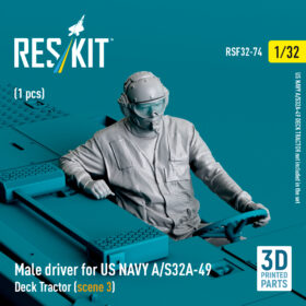 Reskit Male driver for US NAVY A/S32A-49 Deck Tractor (scene 3) (3D Printed) (1/32)