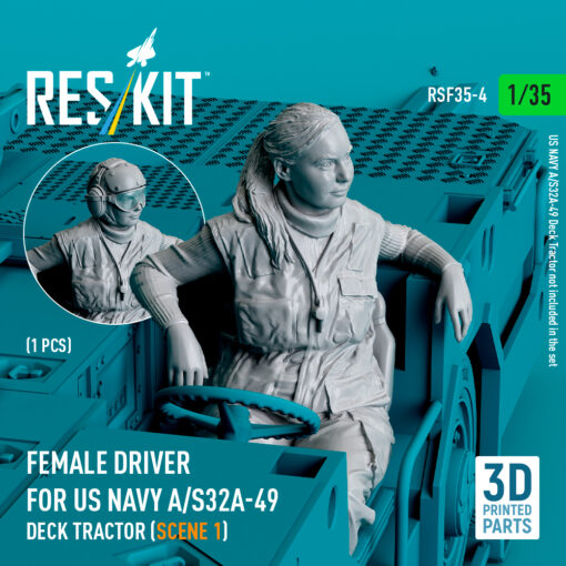 Reskit Female driver for US NAVY A/S32A-49 Deck Tractor (scene 1) (3D Printed) (1/35)