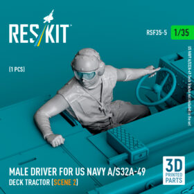 Reskit Male driver for US NAVY A/S32A-49 Deck Tractor (scene 2) (3D Printed) (1/35)