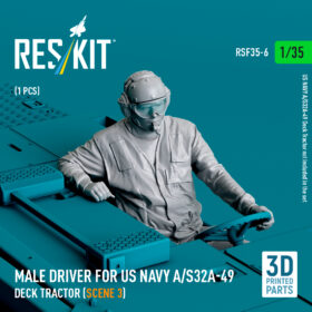 Reskit Male driver for US NAVY A/S32A-49 Deck Tractor (scene 3) (3D Printed) (1/35)